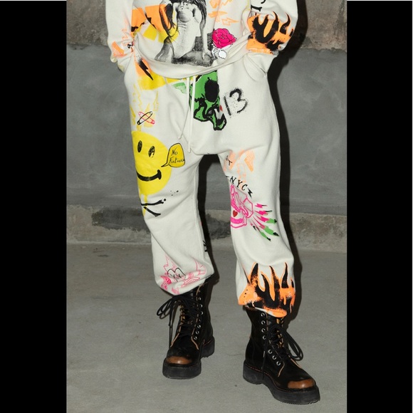 NEW R13 GRAFFITI DROP SWEATPANT. Size small - Picture 2 of 12